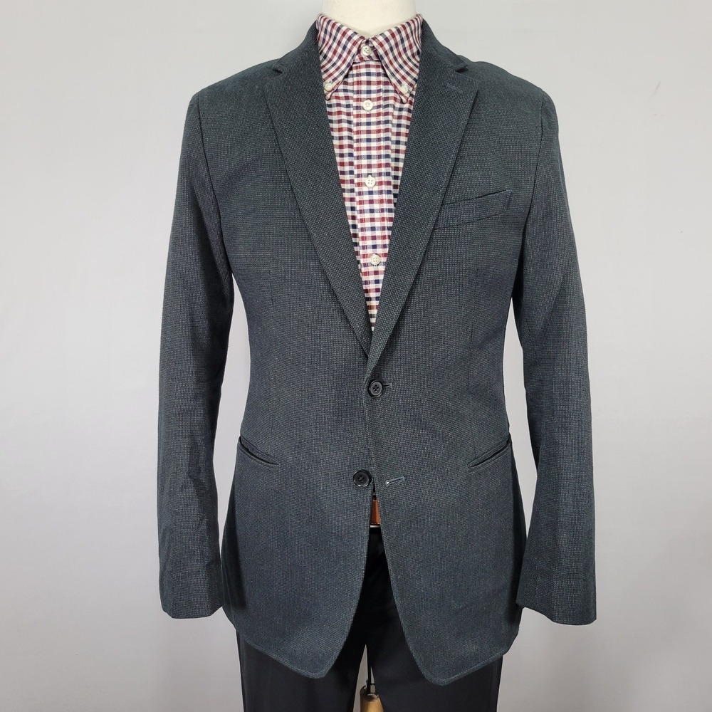 Banana Republic Men's Sport Coat Blazer Two Button Blue Gray Tailored Fit 40L